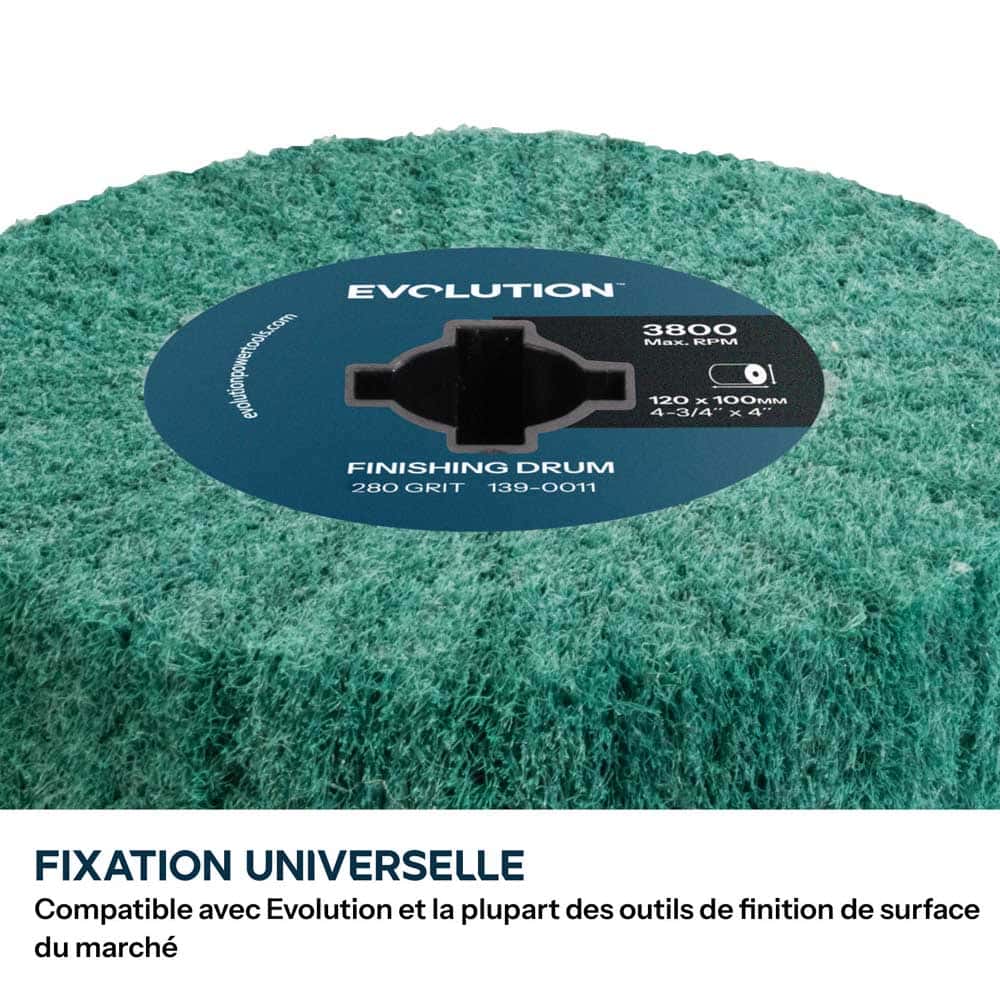 Roue de finition pour satineuse grain 280 pour finition de surface et ébavurage