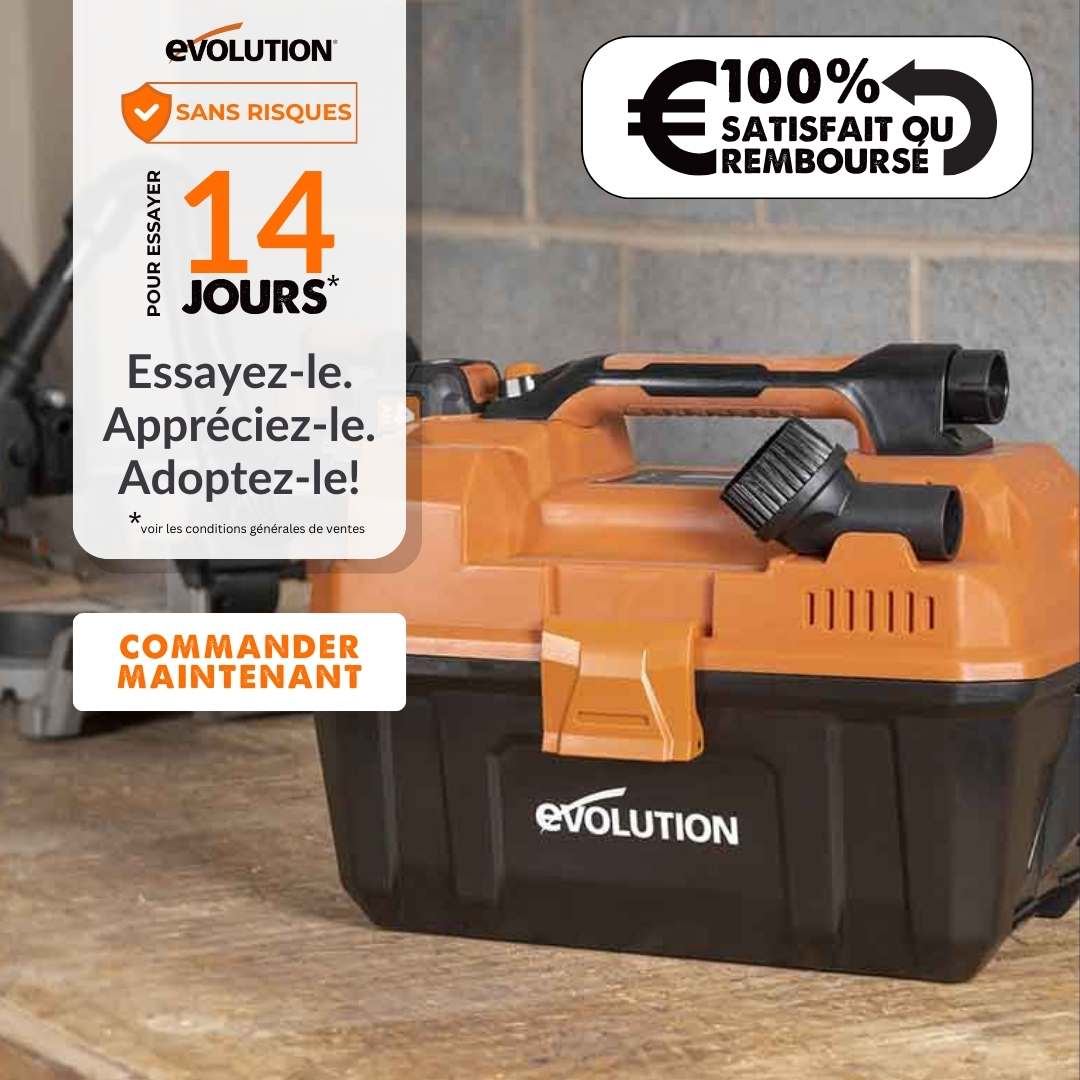 Aspirateur sans fil 11L Evolution R11VAC-Li pour déchets secs et humides avec batterie 4Ah et chargeur