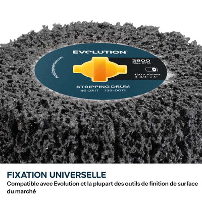 Roue de ponçage pour satineuse à grain 46 Evolution pour ébavurage et nettoyage