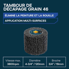 Roue de ponçage pour satineuse à grain 46 Evolution pour ébavurage et nettoyage