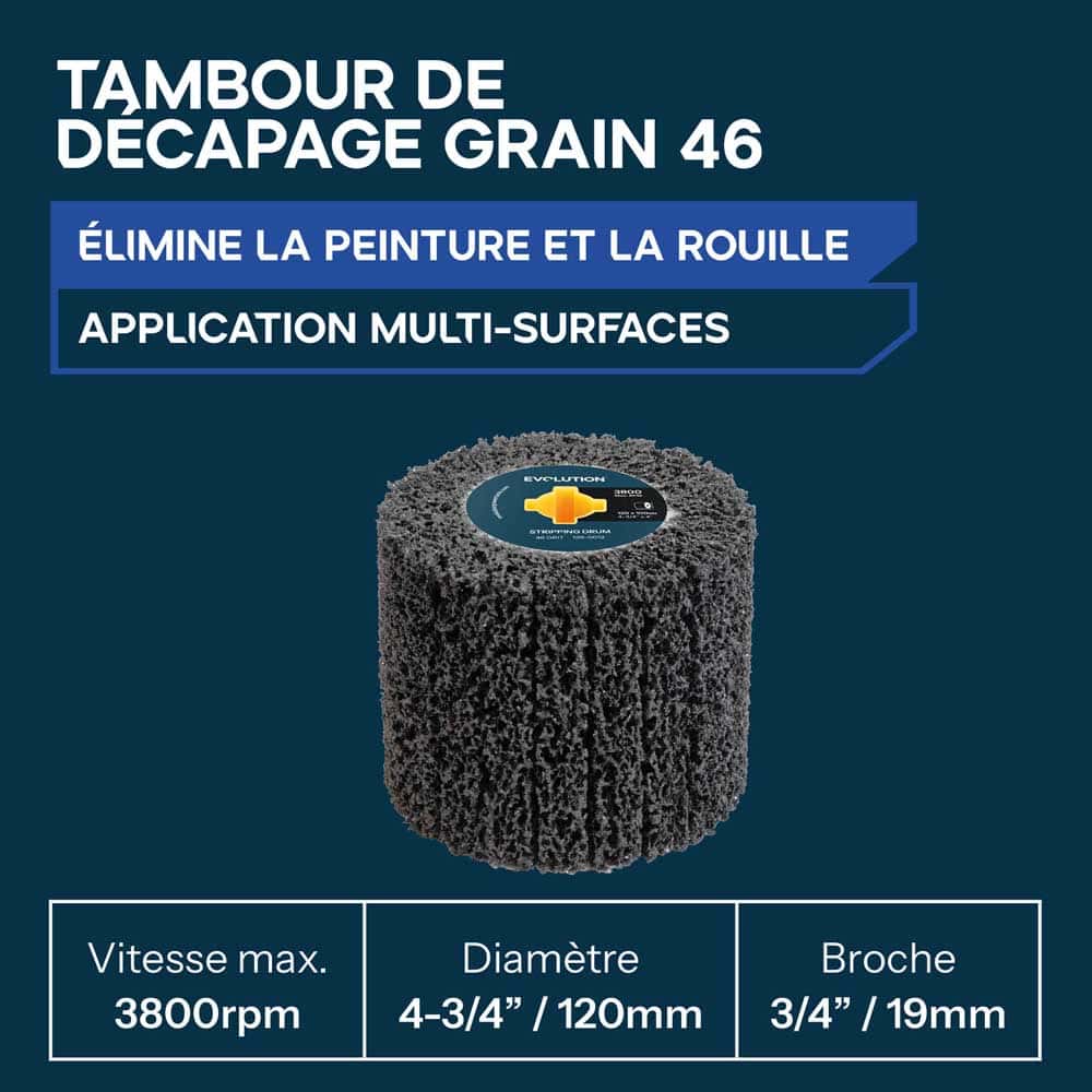 Roue de ponçage pour satineuse à grain 46 Evolution pour ébavurage et nettoyage