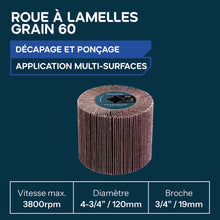 Roue à lamelles pour satineuse grain 60 Evolution pour décapage et ponçage
