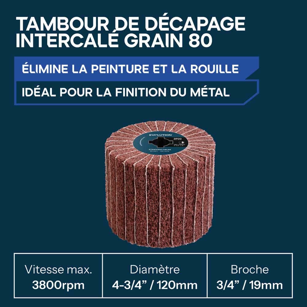Roue de ponçage pour satineuse grain 80 Evolution pourrossage et ébavurage