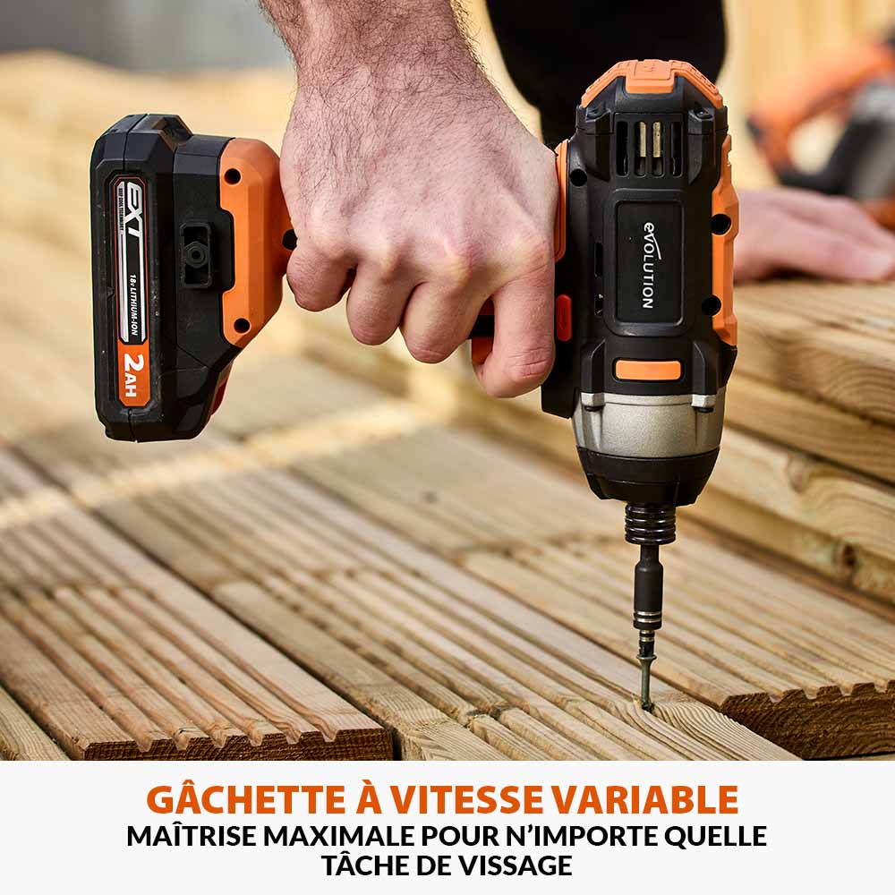 Visseuse à chocs sans fil Evolution R180IDR-Li avec batterie 2Ah et chargeur