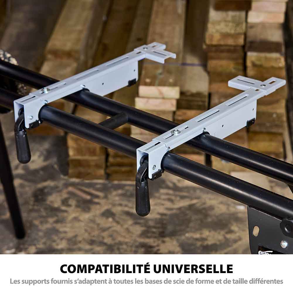 Pack Evolution : Scie à onglet électrique 255mm R255SMS+ avec lame multi-matériaux TCT + Support Evolution PLUS