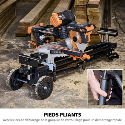 Support universel PLUS Evolution pour scie à onglet avec pieds télescopiques