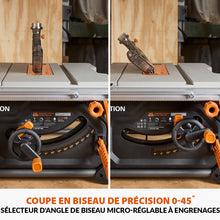 Scie sur table Evolution R255TBL+ 255mm 1800W avec lame multi-matériaux TCT