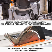 Scie sur table Evolution R255TBL 255mm 1650W avec lame multi-matériaux TCT