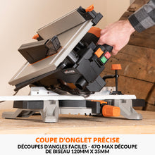 Pack Evolution : Scie à onglet avec table 210mm Evolution R210MTS-G2 210mm avec Lame multi-matériaux TCT + Support