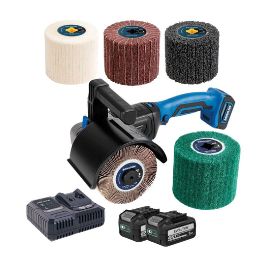 Pack Evolution : Satineuse sans fil Evolution S120SCT-Li avec 2x batterie 5 Ah et chargeur + kit de roues à lamelles