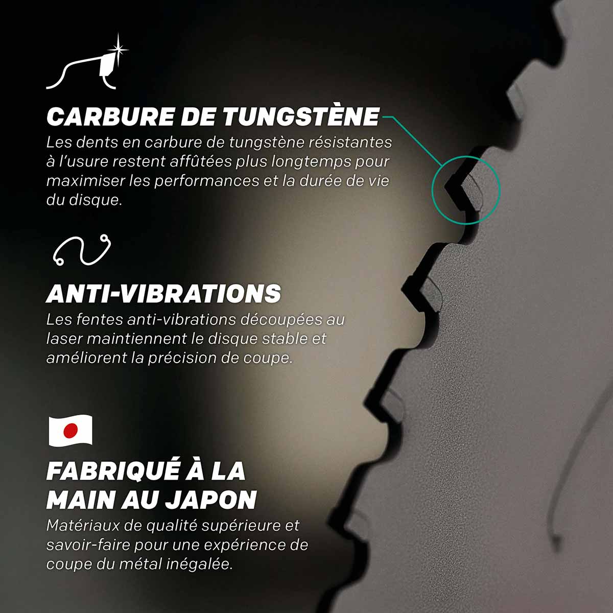 Lame EVOMAX Aluminium 355 mm à 100 dents pour coupe professionnelle et intensive