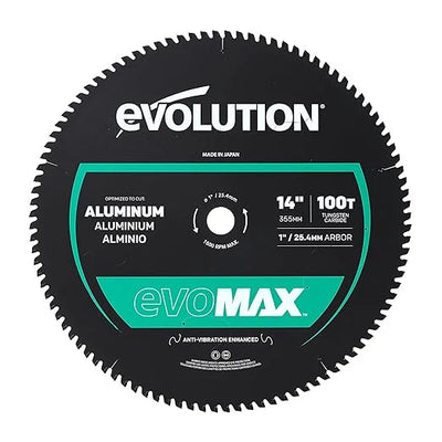 Lame EVOMAX Aluminium 355 mm à 100 dents pour coupe professionnelle et intensive