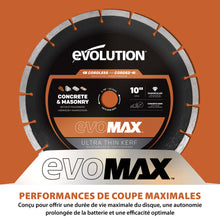 Disque diamant EVOMAX 260 mm à trait de coupe ultra-fin