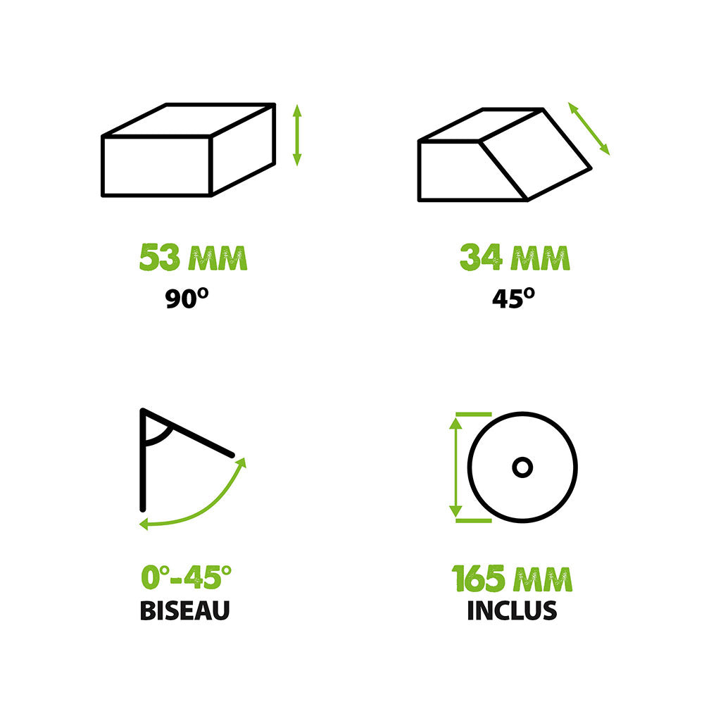 Pack Evolution : Scie circulaire 165mm Evolution F165CCSL avec lame multi-matériaux TCT + tréteaux pliables en métal