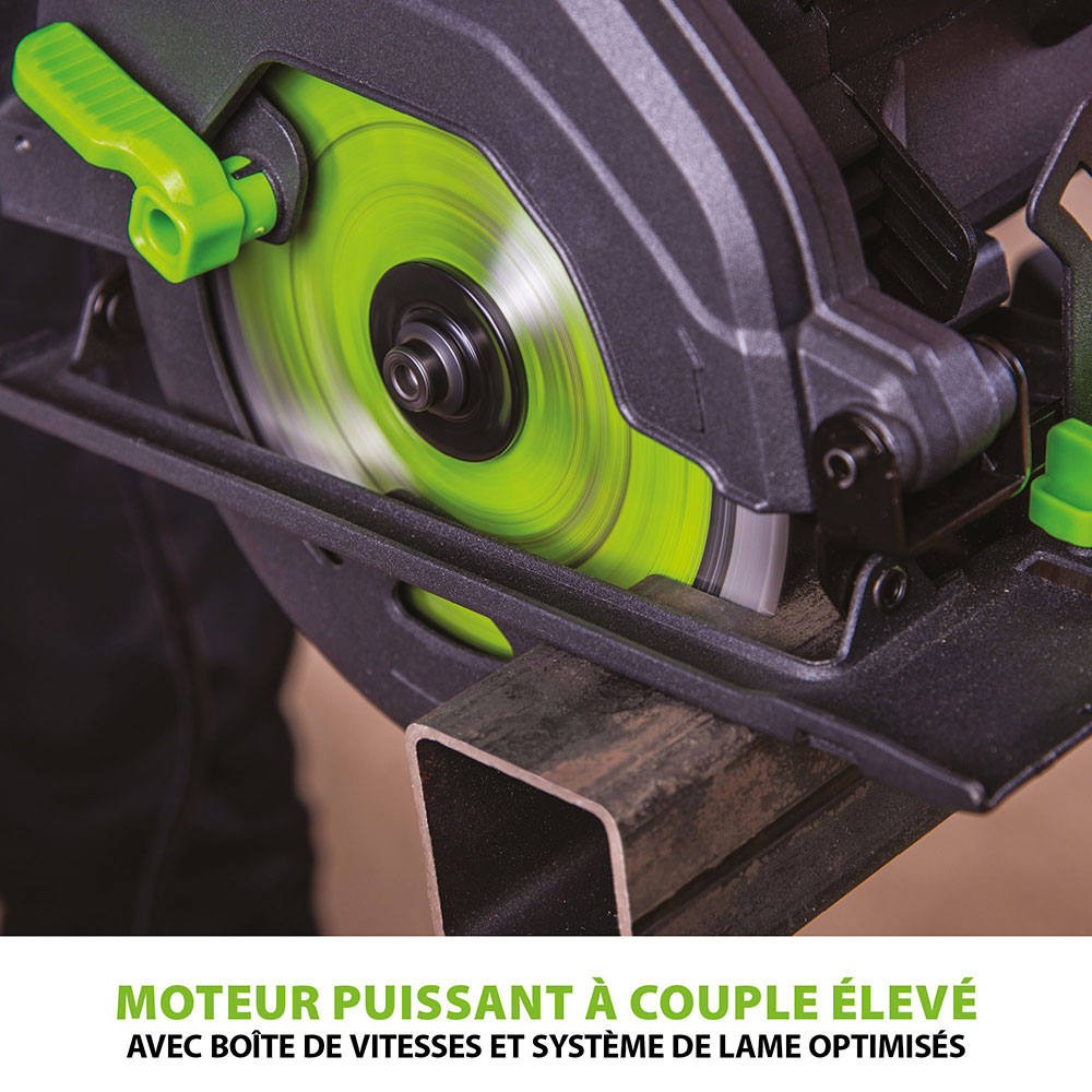 Pack Evolution : Scie circulaire 165mm Evolution F165CCSL avec lame multi-matériaux TCT + tréteaux pliables en métal