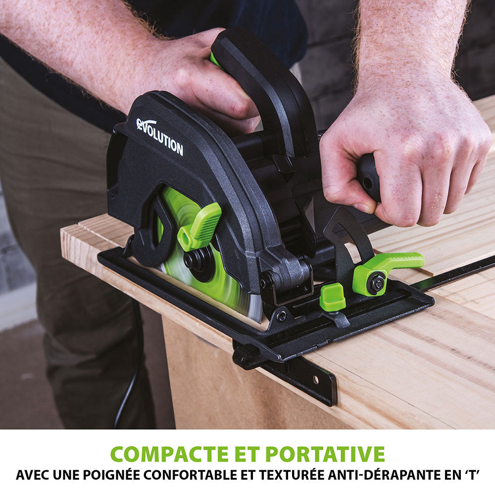 Pack Evolution : Scie circulaire 165mm Evolution F165CCSL avec lame multi-matériaux TCT + tréteaux pliables en métal