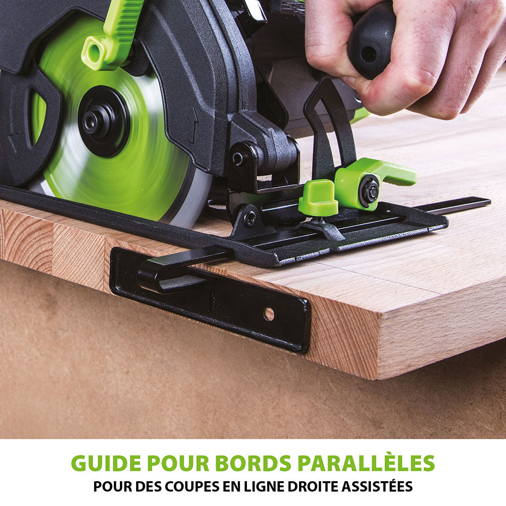 Pack Evolution : Scie circulaire 165mm Evolution F165CCSL avec lame multi-matériaux TCT + tréteaux pliables en métal