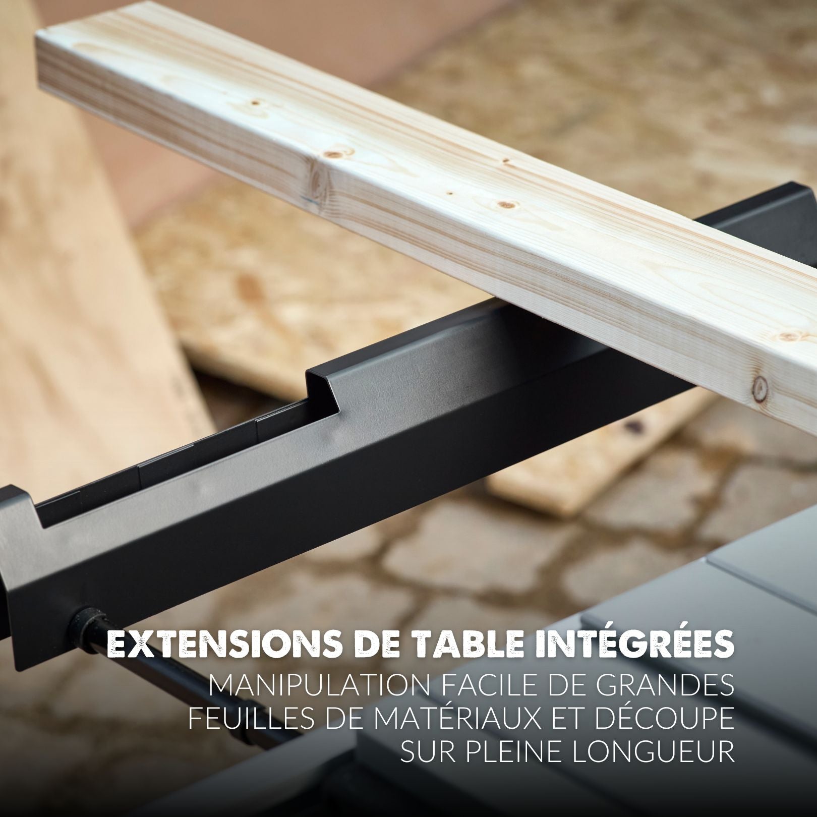 Scie sur table Evolution R255TBL+ 255mm 1800W avec lame multi-matériaux TCT+ Support roulant pliable