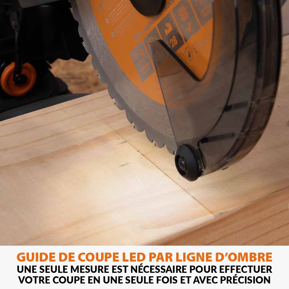 Pack Evolution : Scie à onglet de 255mm sans fil double biseau R255SMS-DB-Li avec lame multi-matériaux TCT et batteries 5Ah avec double chargeur + Support Evolution PLUS