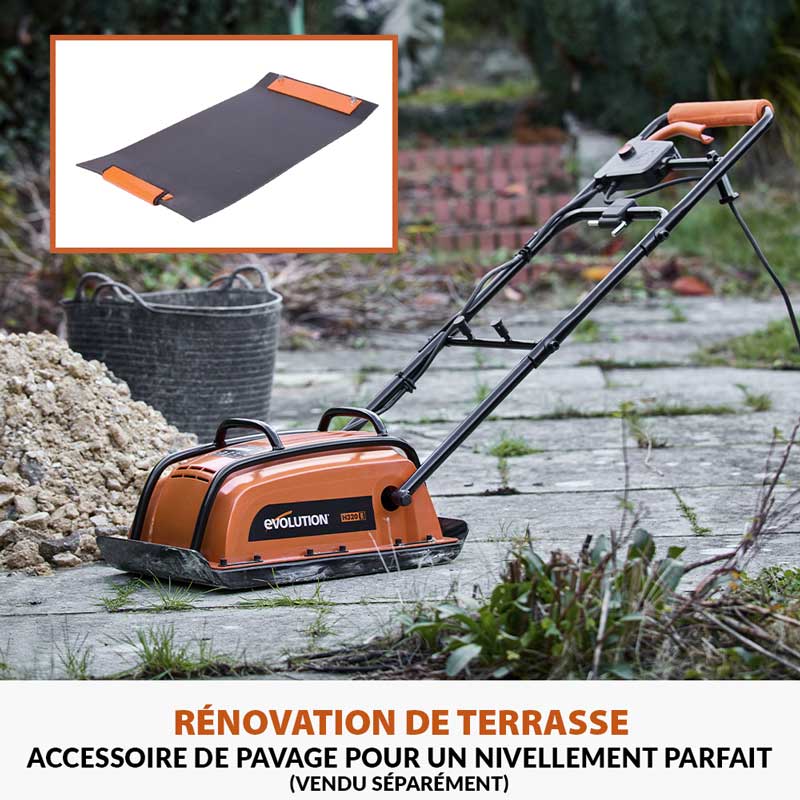 Pack Evolution : Plaque vibrante Evolution H320-E + patin de pavage