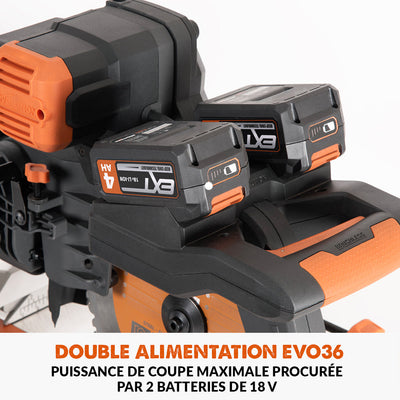 Scie à onglet de 255mm sans fil double biseau R255SMS-DB-Li avec lame multi-matériaux TCT sans batterie et chargeur