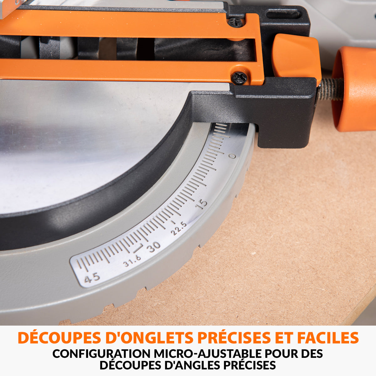 Pack Evolution : Scie à onglet avec table 210mm Evolution R210MTS-G2 210mm avec Lame multi-matériaux TCT + Support