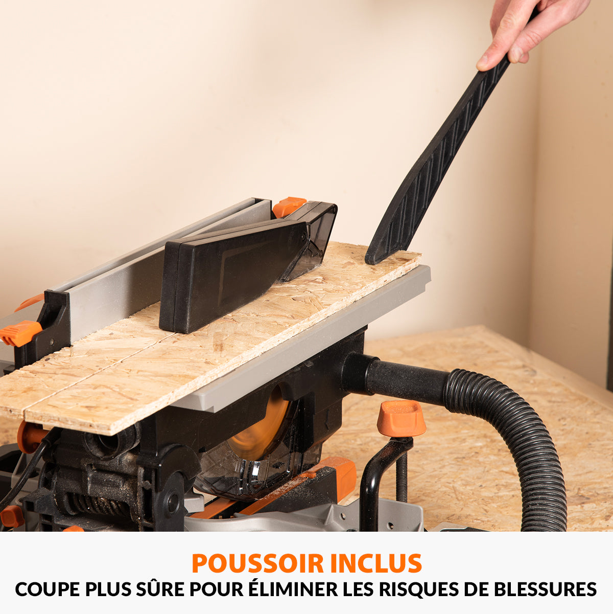 Scie à onglet avec table 210mm Evolution R210MTS-G2 210mm avec Lame multi-matériaux TCT