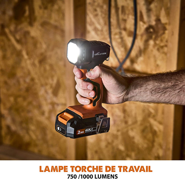 Lampe torche sans fil Evolution R1000TOR-Li sans batterie ni chargeur (OFFFERTE)
