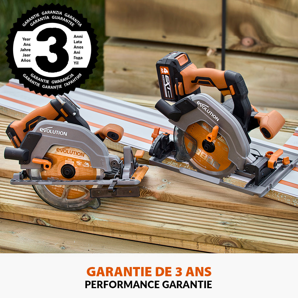 Scie circulaire sans fil 185mm Evolution R185CCSX-Li sans batterie et chargeur