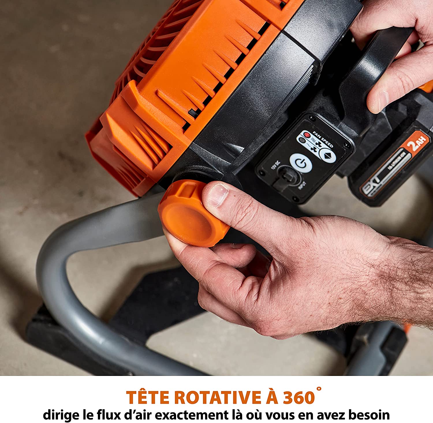 Ventilateur portable sans fil Evolution R240FAN-Li avec batterie 2Ah et chargeur