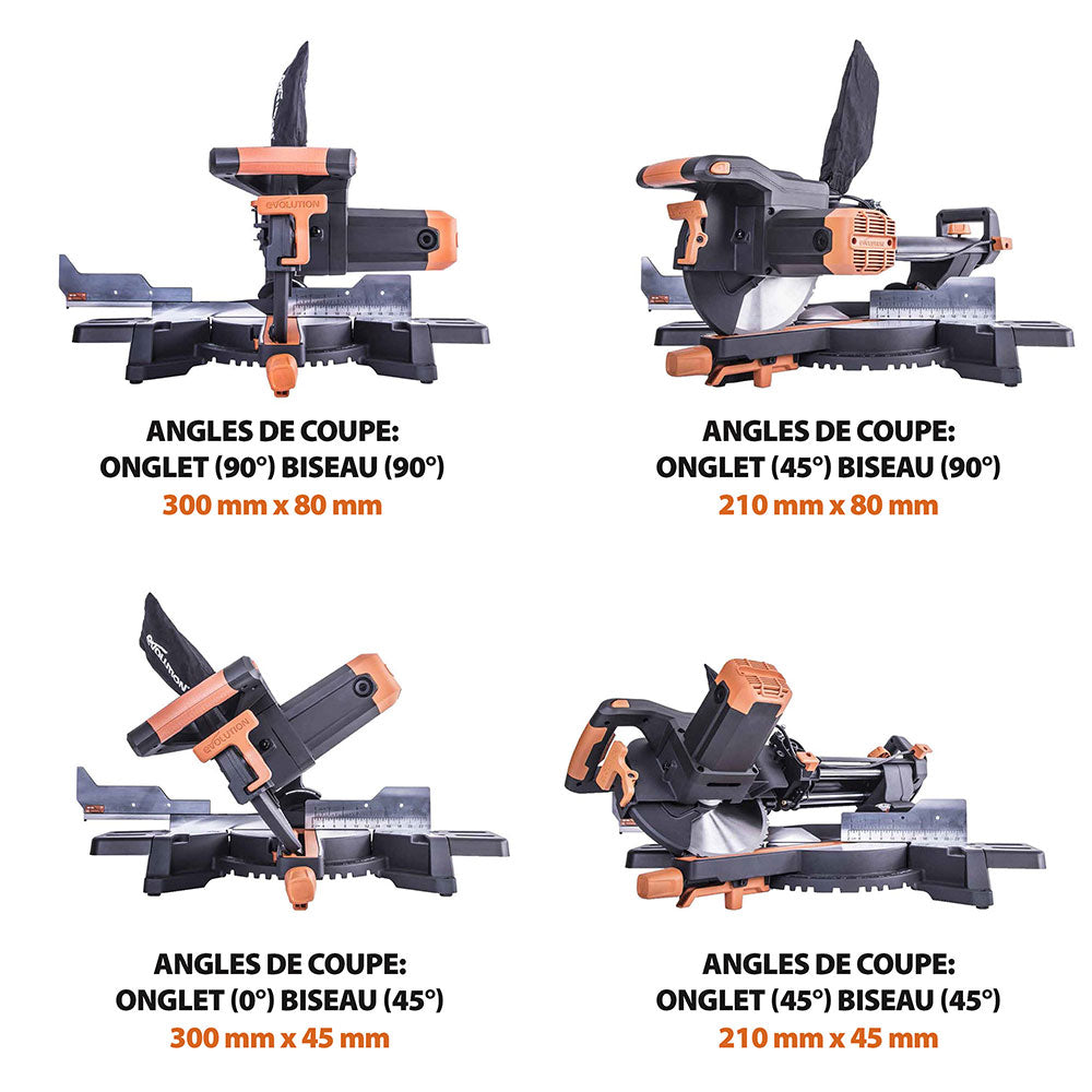 Pack Evolution : Scie à onglet électrique 255mm R255SMS+ avec lame multi-matériaux TCT + Support Evolution PLUS