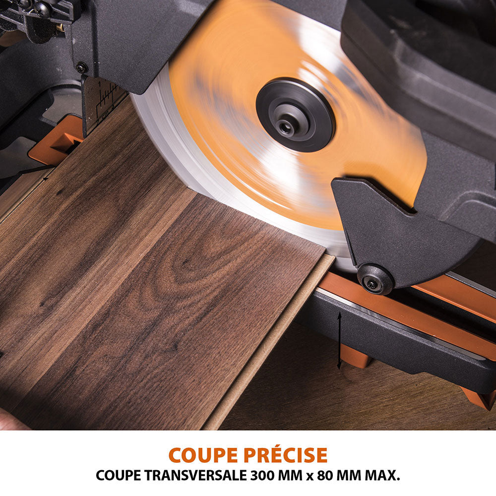 Pack Evolution : Scie à onglet électrique 255mm R255SMS+ avec lame multi-matériaux TCT + Support Evolution PLUS