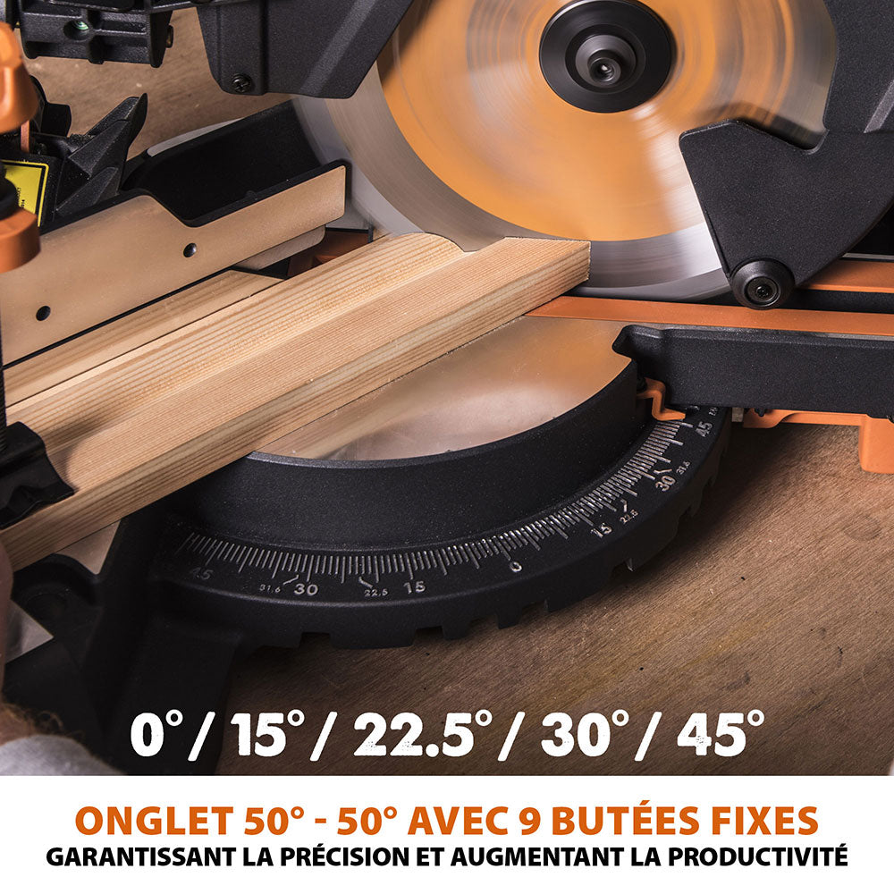 Pack Evolution : Scie à onglet électrique 255mm R255SMS+ avec lame multi-matériaux TCT + Support Evolution PLUS