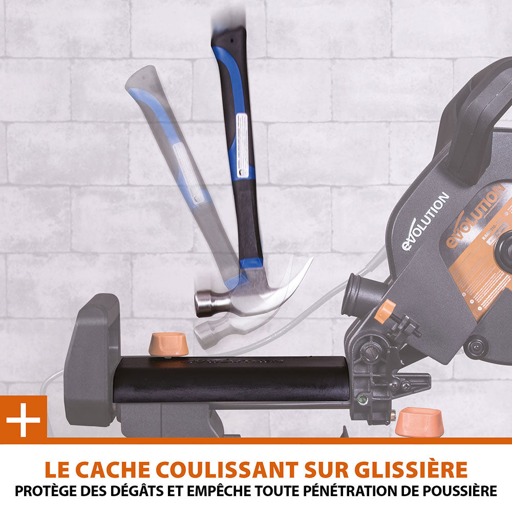 Pack Evolution : Scie à onglet électrique 255mm R255SMS+ avec lame multi-matériaux TCT + Support Evolution PLUS