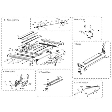 Evolution R255TBL / R255TBL+ - Pièces détachées (Section 1)