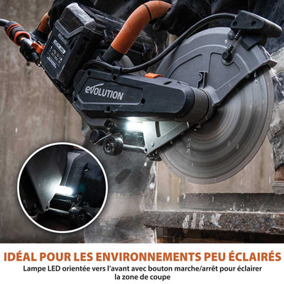 Pack Evolution : Scie à béton sans fil R260DCT-Li avec lame diamant EVOMAX + pompe à eau 15L manuelle