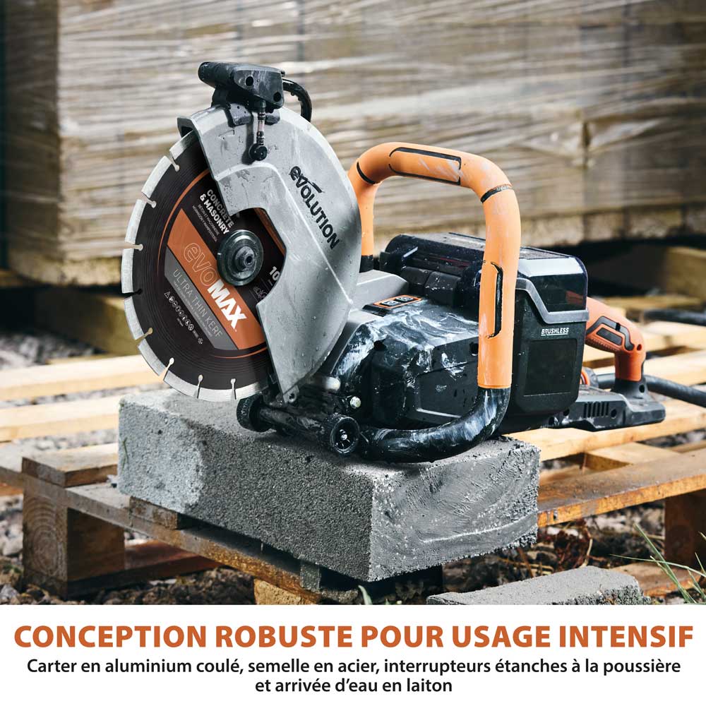 Pack Evolution : Scie à béton sans fil R260DCT-Li avec lame diamant EVOMAX + pompe à eau 15L manuelle