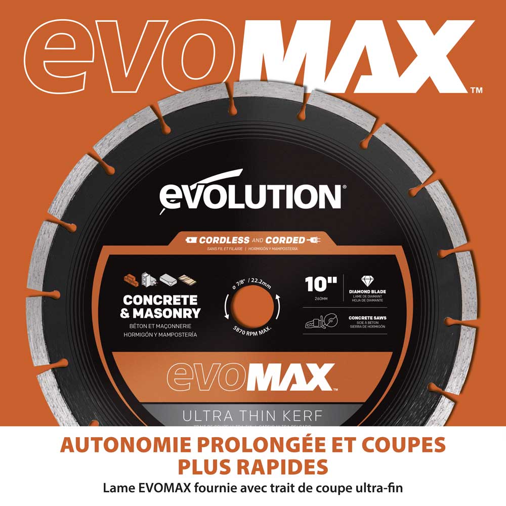 Pack Evolution : Scie à béton sans fil R260DCT-Li avec lame diamant EVOMAX + pompe à eau 15L manuelle