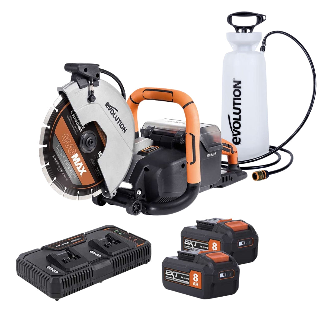 Pack Evolution : Scie à béton sans fil R260DCT-Li avec lame diamant EVOMAX + pompe à eau 15L manuelle