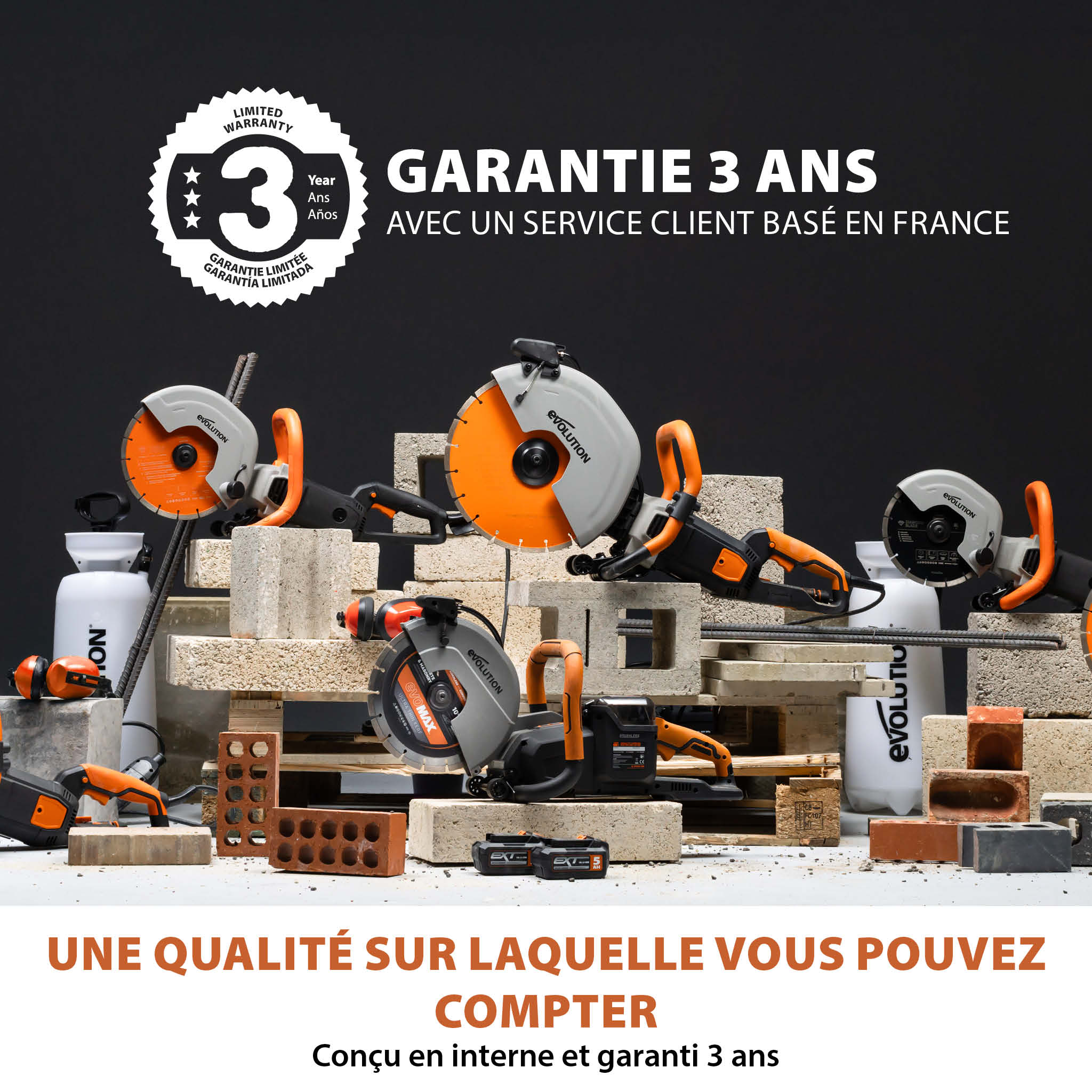 Pack Evolution : Scie à béton électrique 350mm Evolution R350DCT PLUS avec lame diamant premium + pompe à eau 15L manuelle