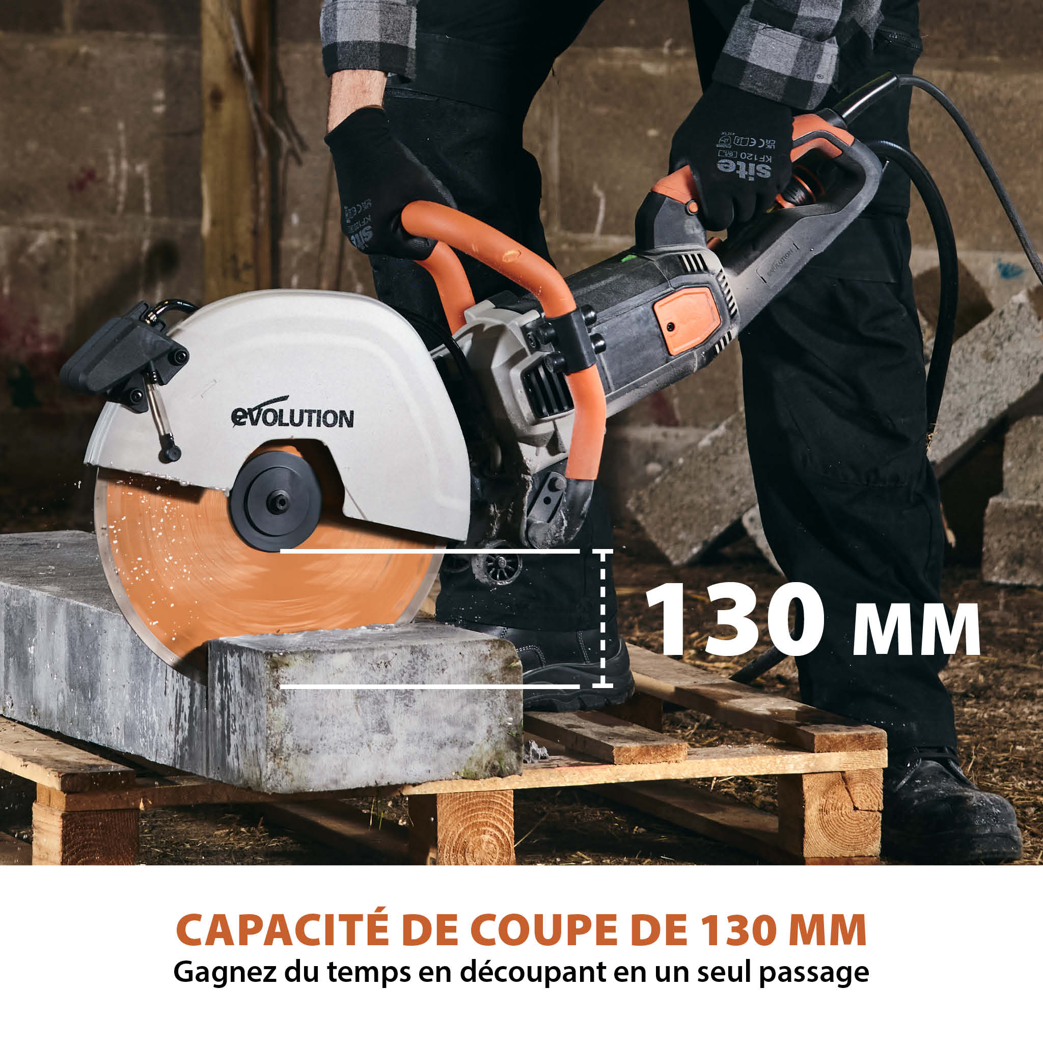 Pack Evolution : Scie à béton électrique 350mm Evolution R350DCT PLUS avec lame diamant premium + pompe à eau 15L manuelle