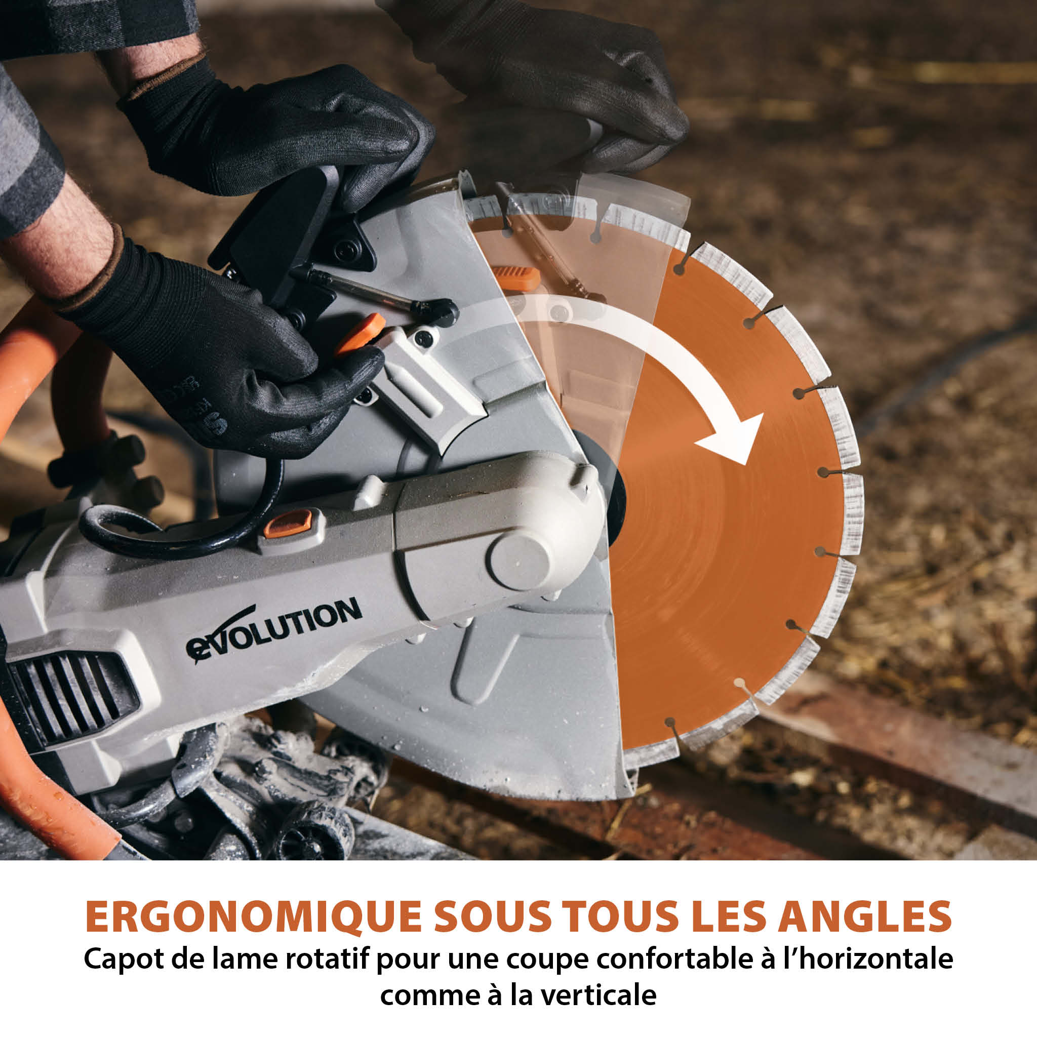 Pack Evolution : Scie à béton électrique 350mm Evolution R350DCT PLUS avec lame diamant premium + pompe à eau 15L manuelle