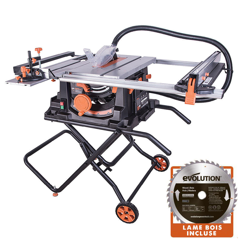 Pack Evolution : Scie sur table 255mm Evolution RAGE5-S avec lame multi-matériaux TCT + lame bois supplémentaire