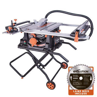 Pack Evolution : Scie sur table 255mm Evolution RAGE5-S avec lame multi-matériaux TCT + lame bois supplémentaire