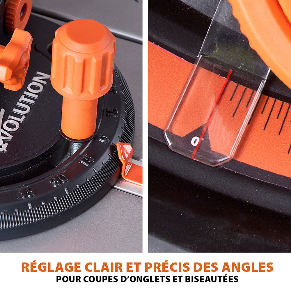 Pack Evolution : Scie sur table 255mm Evolution RAGE5-S avec lame multi-matériaux TCT + lame bois supplémentaire