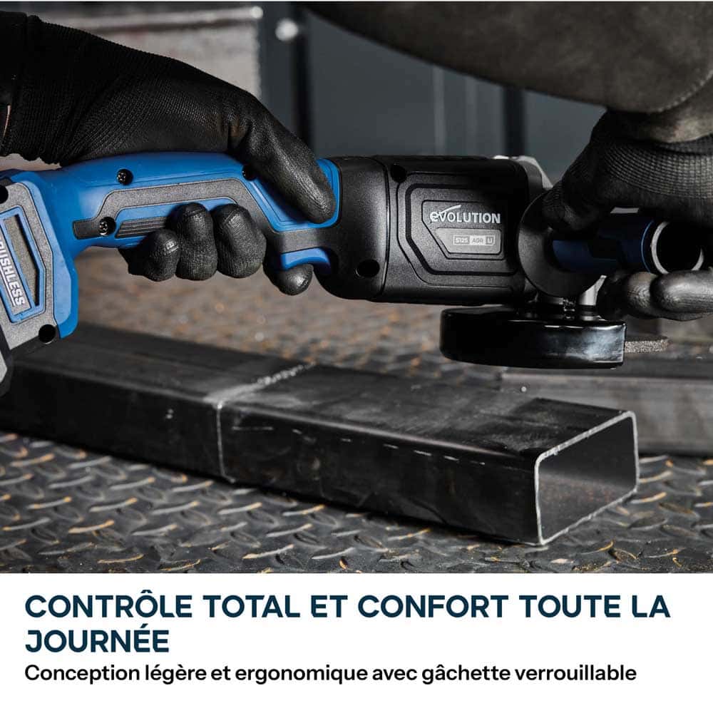 Meuleuse d'angle de sans fil 125mm Evolution S125AGR-Li avec moteur Brushless sans disque