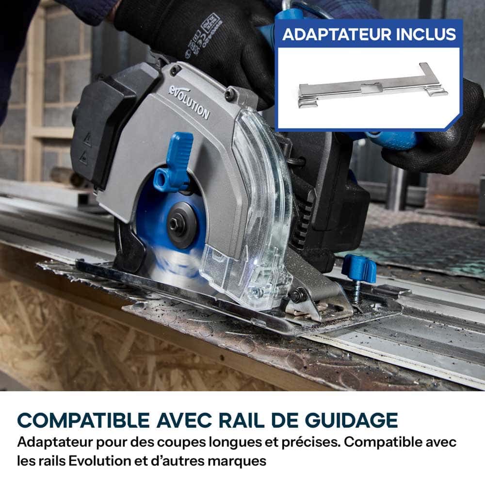 Scie circulaire sans fil 165mm Evolution S165CCS-Li à métaux avec lame à trait de coupe fin