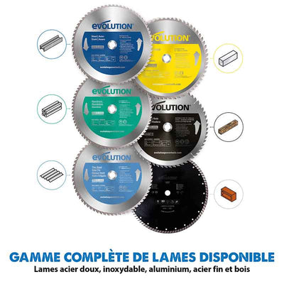 Pack Evolution : Scie à tronçonner 355mm Evolution S355CPS avec 4 lames