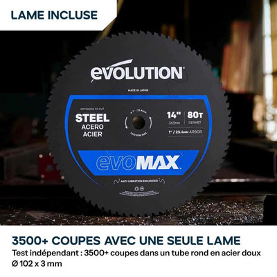 Scie à tronçonner de 355mm Evolution S355CPS Gen 2 pour métaux avec lame EvoMax