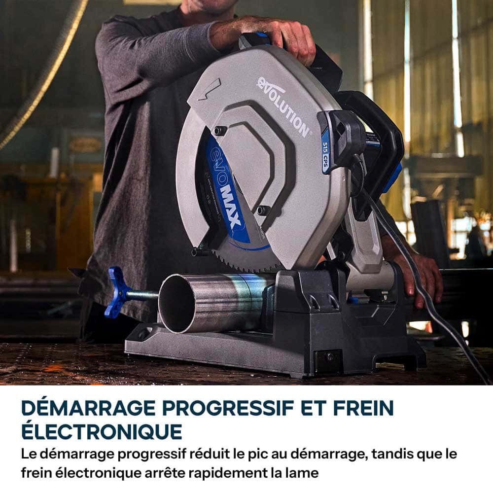 Scie à tronçonner de 355mm Evolution S355CPS Gen 2 pour métaux avec lame EvoMax